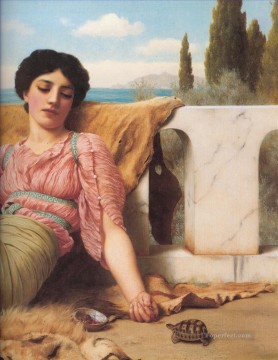  classicist Canvas - Quiet Pet Neoclassicist lady John William Godward